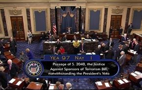 مجلس الشيوخ الاميركي يرفض فيتو اوباما على قانون مقاضاة السعودية