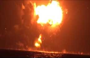 ویدیو: انهدام کشتی جنگی اماراتی در سواحل یمن