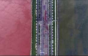 دریای مُرده چین رنگ خون به خود گرفت (ویدیو)