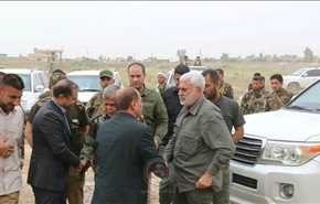 العامري والمهندس في قيادة عمليات نينوى للاطلاع على سير معارك الموصل