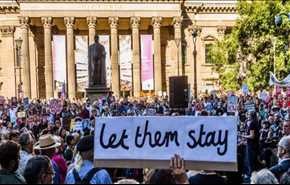 تظاهرة في أستراليا ضد مشروع قانون يمنع منح تأشيرات للاجئين
