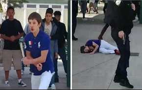 بالفيديو .. لحظة إطلاق الشرطة النار على طالب أميركي يحمل سكينا!