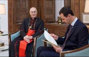 الأسد يتسلم رسالة من بابا الفاتيكان.. ماذا حملت؟