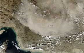 عکس ناسا از گرد و غبار جنوب شرق ایران