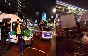 شاهد بالفيديو الصور الاولى لمقتل 9 متسوقين باقتحام شاحنة سوقا للميلاد في برلين