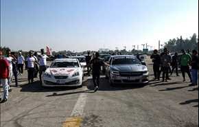 لقطات من سباق السرعة للسيارات في جزيرة كيش