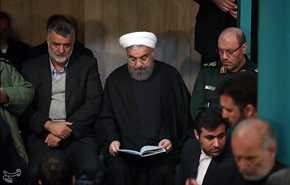 الرئيس الايراني حسن روحاني يودع جثمان آية الله رفسنجاني