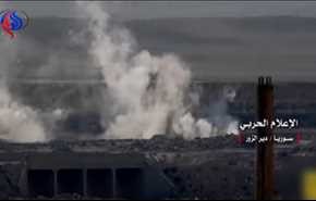 شاهد.. الطيران السوري يستهدف مواقع داعش في جبال الثردة بدير الزور