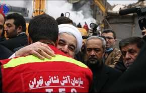 بالصور/ روحاني: ينبغي الانحناء اجلالا وتكريما لرجال الاطفاء والاغاثة