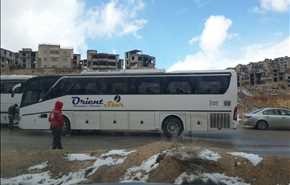 بالصور..وصول حافلات الى دير قانون في ريف دمشق لإخراج مسلحي وادي بردى
