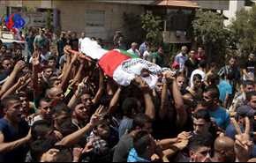 تشییع شهید فلسطینی در کرانه باختری