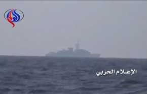 انهدام کشتی جنگی سعودی در آب‌های یمن +ویدیو