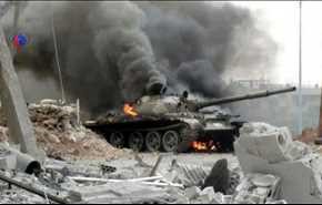 تدمير دبابة و5 عربات لداعش بريف دمشق