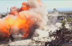 الجيش السوري يفجر نفقان في منطقة بساتين القابون بريف دمشق