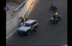 زیر گرفتن پلیس سعودی در خیابان! + فیلم