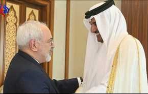 امير قطر يستقبل الوزير ظريف بحفاوة