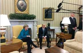 فیلم /رفتار عجیب واهانت آمیز ترامپ با صدر اعظم آلمان