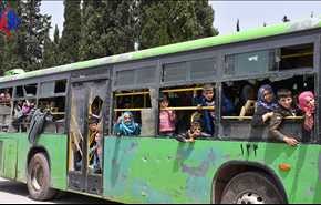 بالفيديو.. دخول 46 حافلة من أهالي الفوعة مقابل خروج 15 حافلة من المسلحين