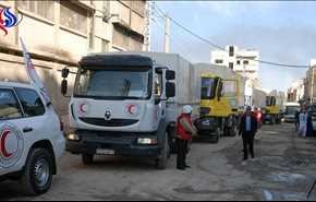 الحكومة السورية ترسل قافلة مساعدات انسانية إلى وادي بردى