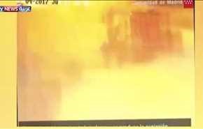 ویدیو ... لحظۀ وقوع «انفجار بزرگ» نزدیک مادرید