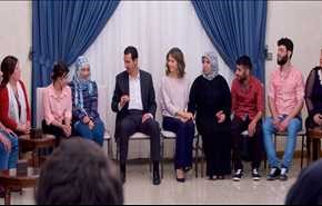 الأسد يستقبل المختطفين المحرّرين من برزة برفقة عائلاتهم