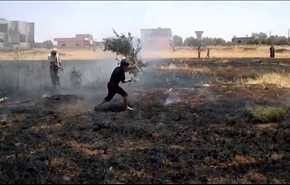 جيش الاسلام يحرق المحاصيل الزراعية في الغوطة الشرقية
