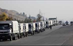 الهلال الاحمر السوري يرسل 45 شاحنة مساعدات الى تلبيسة بريف حمص