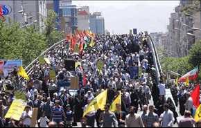 بالفيديو: مسيرات حاشدة في أنحاء إيران بمناسبة يوم القدس العالمي