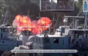 بالصور... مشاهد أولية من لحظة تفجير ميناء البيضاء في اللاذقية!