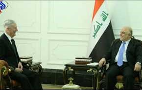 ماتيس للعبادي: اميركا تدعم الحفاظ على وحدة العراق وترفض تقسيمه
