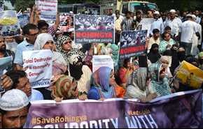 الشعب الهندي ینظم مسیرات منددة بالمجازر ضد مسلمي الروهینغا