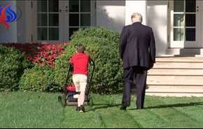 شاهد.. طفل عمره 11 عاما يعمل في البيت الأبيض برعاية ترامب!