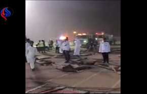 فيديو...انهيار أحد المسارح قبل بدء الاحتفال بالعيد الوطني السعودي بجازان