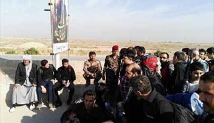 بالصور..توافد زوار الإمام الحسين ( ع ) في منفذ الشيب الحدودي على الجانب العراقي