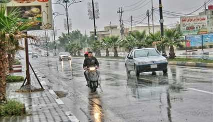 شاهد بالصور أجواء المطر في  محافظة البصرة العراقية..