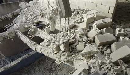الأضرار التي خلفها الارهابيون جراء قصفهم بالقذائف بلدتا الفوعة وكفريا المحاصرتين في ريف إدلب