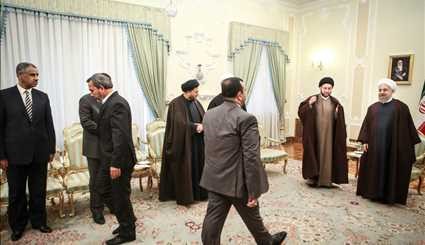 الرئيس روحاني يستقبل رئيس التحالف الوطني العراقي