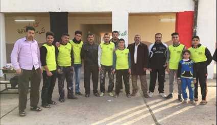 فريق من شباب الدجيل المتطوعين لترميم وتأهيل مدارس قضاء الدجيل في محافظة صلاح الدين العراقية