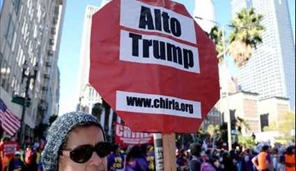 California Marchers Protest against Trump as Democrats Vow Policy Fight