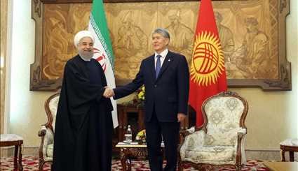 President Rouhani, Kyrgyz counterpart confer in Bishkek