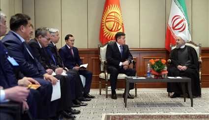 President Rouhani, Kyrgyz PM confer in Bishkek
