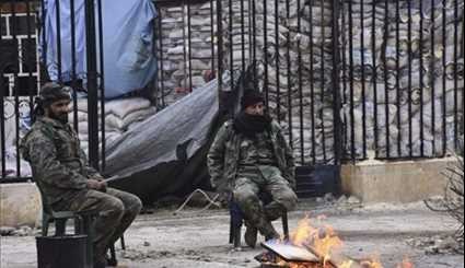 Syrian Army Troops Patrolling in Aleppo