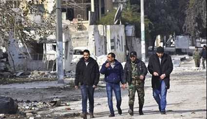 Syrian Army Troops Patrolling in Aleppo