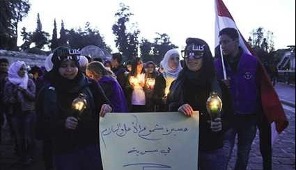 Syrians Hold Vigil, Hopping for New Syria without Terrorism
