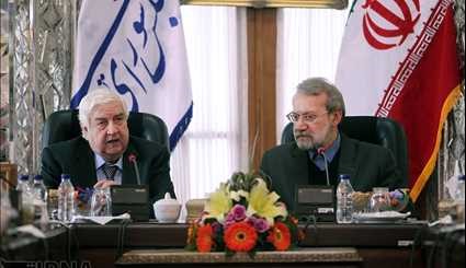 Majlis speaker, Syrian FM hold talks in Tehran