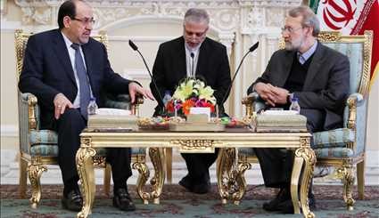 لقاء رئيس مجلس الشورى الاسلامي ونوري المالكي