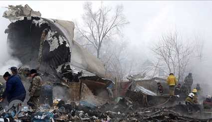 عکس‌هایی از هواپیمای سقوط کرده در قرقیزستان