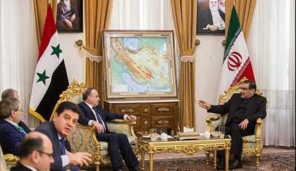 دیدار نخست وزیر سوریه با دبیر شورای عالی امنیت ملی | تصاویر