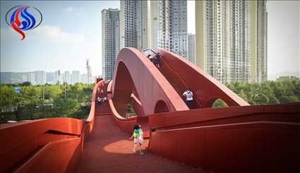 پل عابر پیاده عجیب در چین +عکس