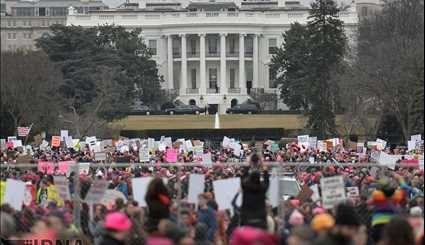 تظاهرات زنان واشنگتن علیه ترامپ | تصاویر